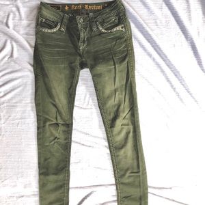 Rock Revival Olive Skinny Jeans
